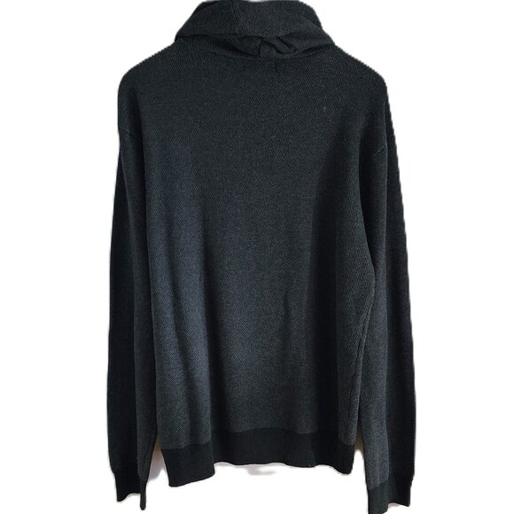 Dark gray & black waffle knit hoodie - Picture 2 of 10